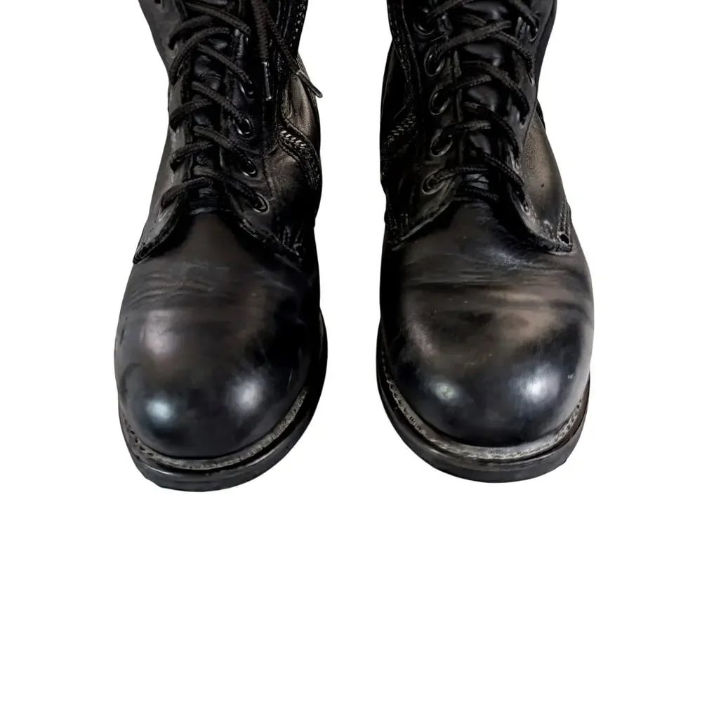 HARLEY DAVIDSON! BLACK GENUINE LEATHER CLASSIC HEAVY DUTY BIKER BOOTS! SZ 11M